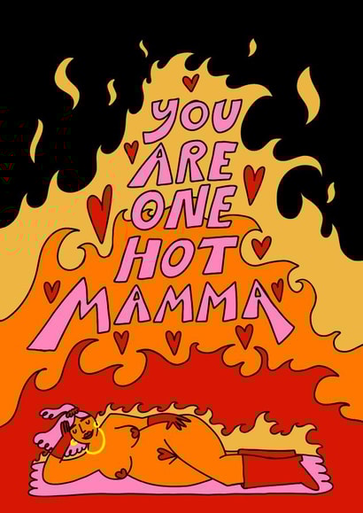 Arty Love And Friendship Card - One Hot Mamma created by Natalie Byrne