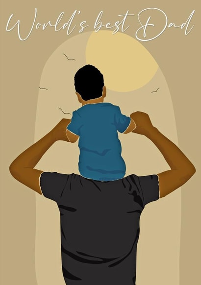 Cute Father's Day Card - World's Best Dad - Black created by Gyloillustrations