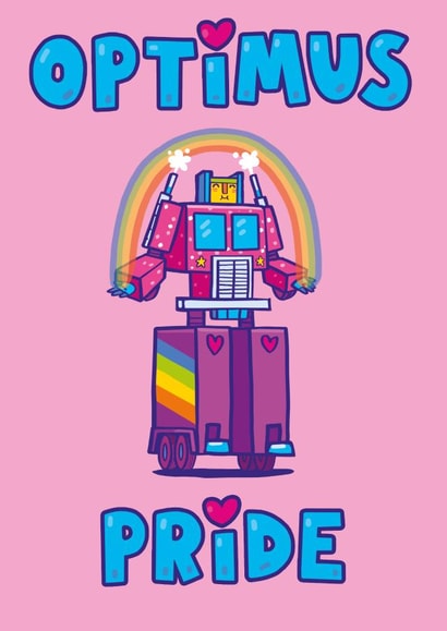 Cute Love & Friendship Card - Optimus Pride - Transformers - LGBTQ+ created by SteJDesigns