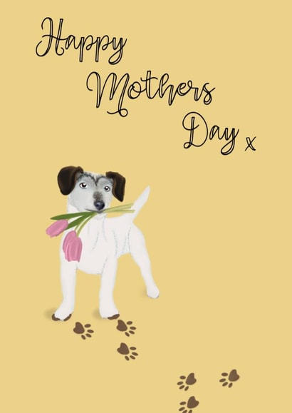 Jack Russell and Tulips Mothers Day created by Wire and Smooth