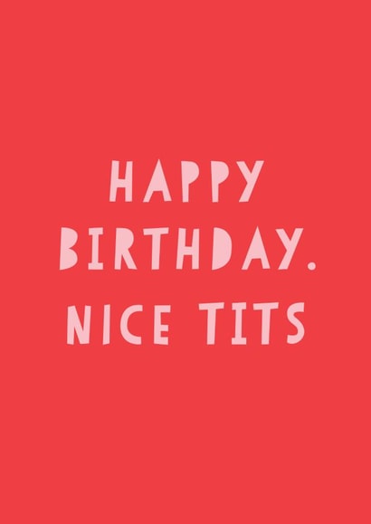 A birthday card for the other half with nice tits. created by Russet and Gray