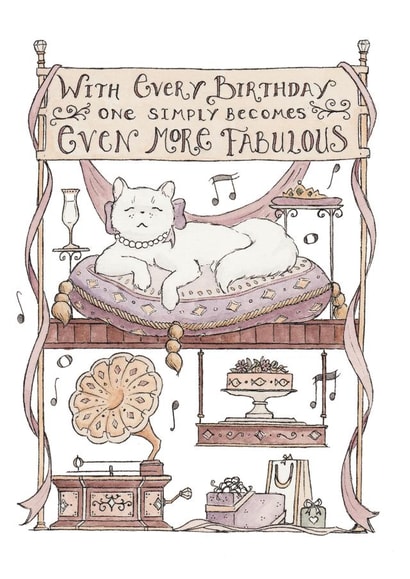 Simply Fabulous! Birthday Card for Cat Lovers created by Erlenmeyer