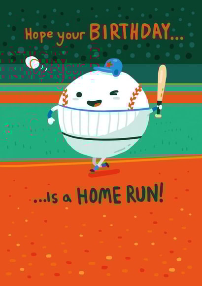 Cute and Funny Birthday Card - Home Run - Baseball created by SteJDesigns