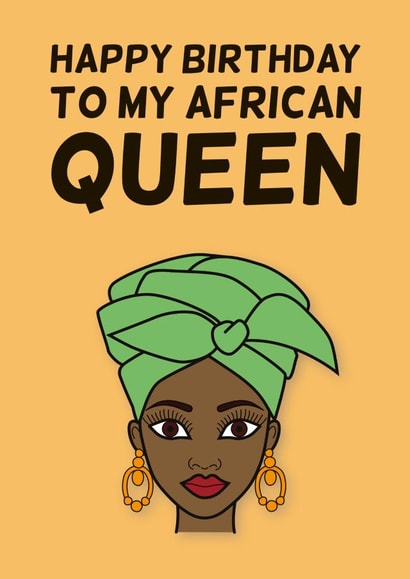 Fun Birthday Card - African Queen created by Cara Bond