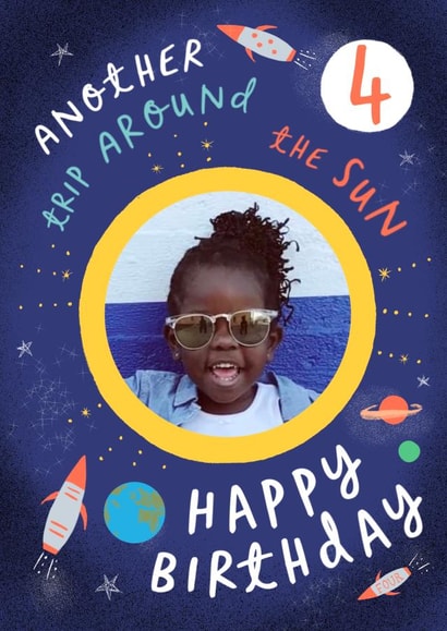 Cute Birthday Card - 4th - Another Year Around the Sun created by patternmuse