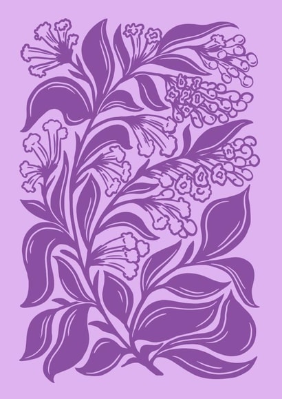 Flower Greeting Card - Lilac Botanical Illustration created by Banksia Creative