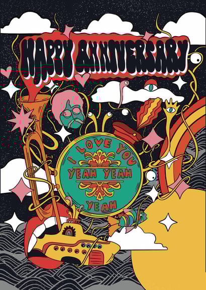 Beatles Inspired Anniversary Card created by Rachel’s Doodles