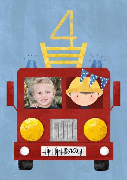 Cute Birthday Card - 4th - Firetruck created by Bells Scambler