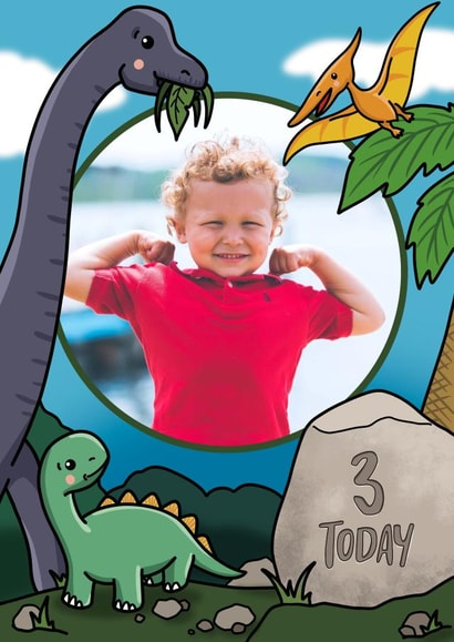 Cute Birthday Card - 3rd - Dinosaurs created by Jen James