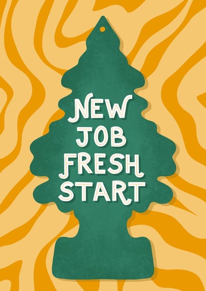 Retro New Job Fresh Start Card - Tree Car Air Freshener created by @tikkled.pink