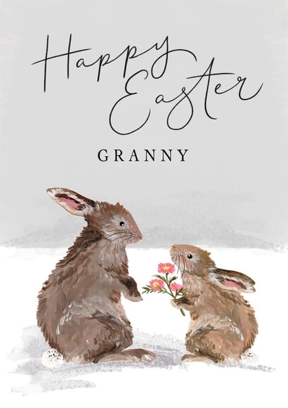 Cute Easter Card - Granny - Bunny Rabbits created by Making Meadows Ltd