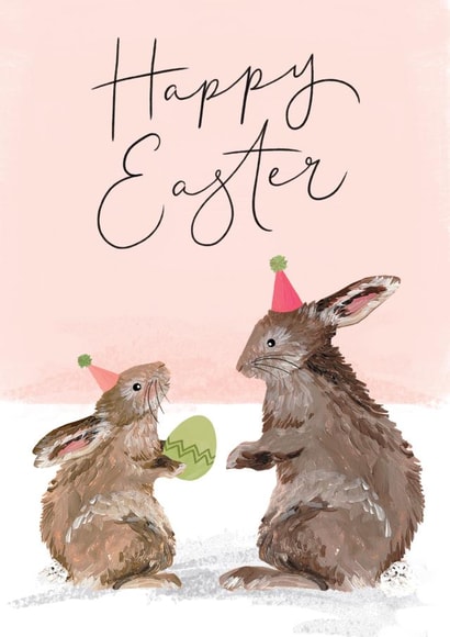 Cute Easter Card - Bunny Rabbit - Egg created by Making Meadows Ltd