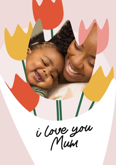 flowers bouquet Mothers Day Personalised Photo Card 22142 created by thortful