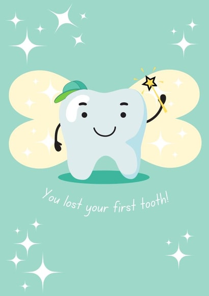Cute Congratulations Card - Tooth Fairy - Lost your First Tooth created by Oh So Jottie Designs 