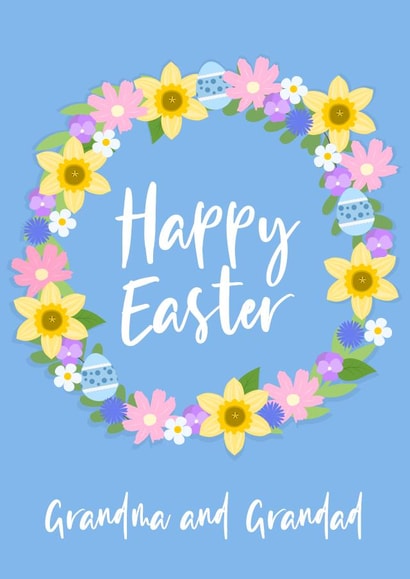 Cute Easter Card - To Grandparents - Wreath created by Abigail Elodie