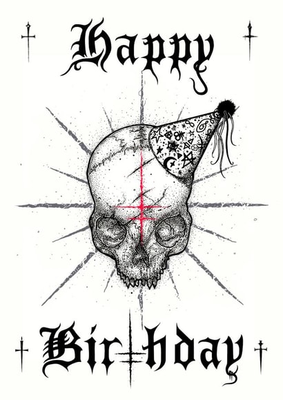 Happy Birthday Goth Skull created by B V R N T paper