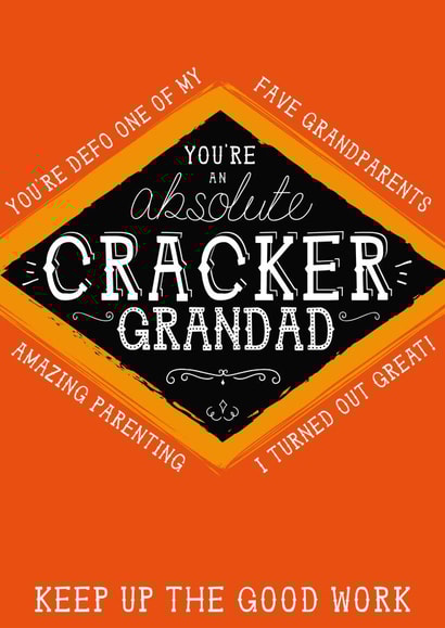 Funny Father's Day Card - You're an absolute cracker Grandad created by  la la la     Designs