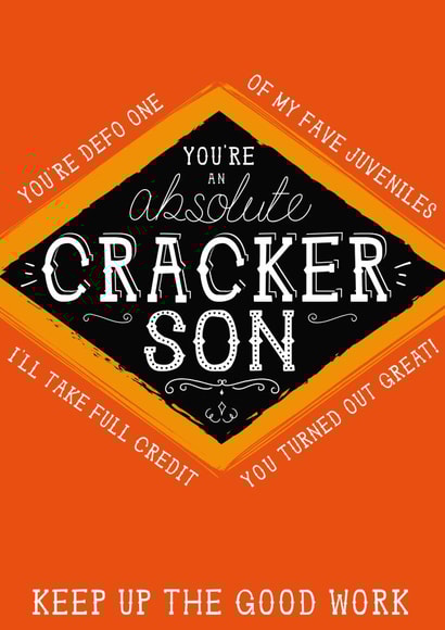 Son Jacobs Cracker Card - You're an absolute cracker Son created by  la la la     Designs