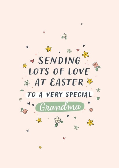 Easter Card For Special Grandma - Pretty Floral created by Macie Dot Doodles