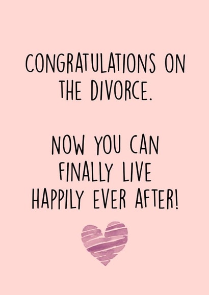 Funny Divorce card - Congratulations on your divorce - Happily Ever After created by Wooden It Be Precious
