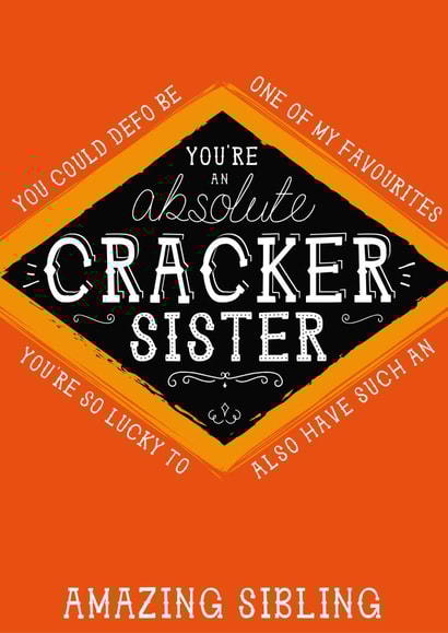 Sister Jacobs Cracker Card - You're an absolute cracker Sister created by la la la Designs