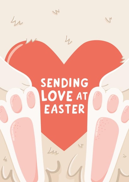 Cute Easter Bunny Card - Sending Love - Family created by Macie Dot Doodles