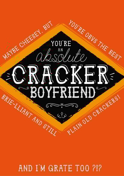 Boyfriend Jacobs Cracker Card - You're an absolute cracker Boyfriend created by la la la Designs