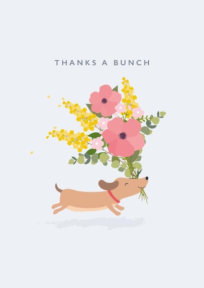 Cute Thank You Card - Dog - Thanks a Bunch created by Klara Hawkins