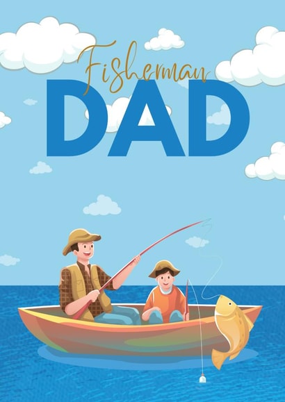 Cute Father's Day Card For Father – Fishing – Fisherman Dad created by Dany Mallky