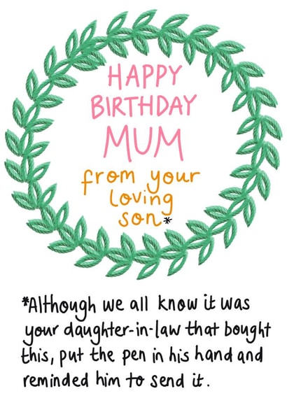 Cheeky Birthday Card - From Son and Daughter-In-Law created by Rosie Johnson Illustrates