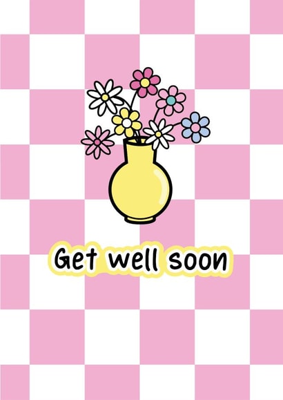 Get well soon - bright fun flowers - Cheerful card created by The Happy Company