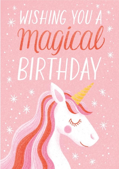 Wishing You A Magical Birthday Card | Unicorn | Cute | Kids | Children | Girl created by Ricicle Cards