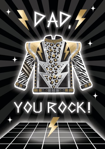 Cool Glam Rock Jacket - Dad - Father's Day Card - Dad, You Rock! created by Dan Bang Studio