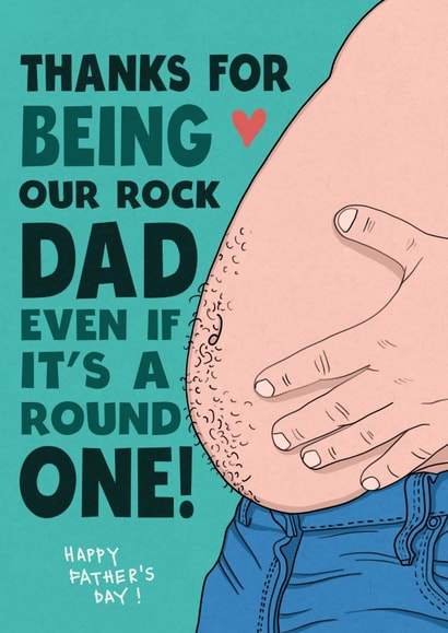 Cheeky Father’s Day card - For Dad - Thank you for being our rock! created by Kasia Cards