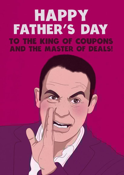 Funny Father’s Day card - for dad - Martin Lewis - Master of deals created by Kasia Cards