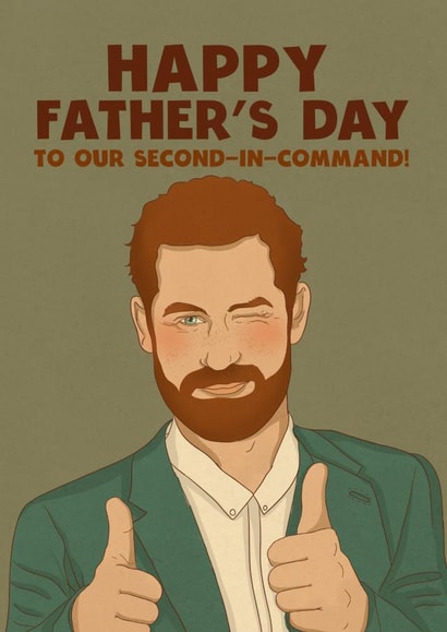 Cheeky Father’s Day card - Prince Harry - Second in command created by Kasia Cards