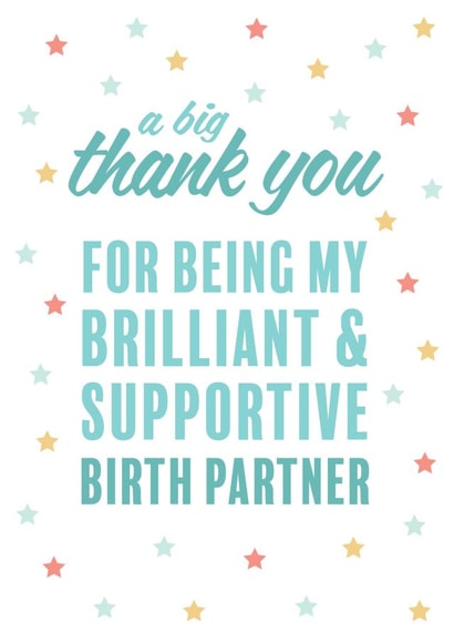 Cute Thank You Card - Birthing Partner created by bump birth & baby 2020