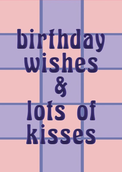 Cute Birthday Card for Best Friend - Birthday Kisses - Tartan Print created by Maddison Ball
