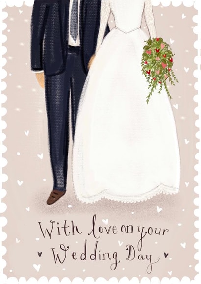Pretty Wedding Card - With Love - Happy Couple created by Love Lucy Illustration