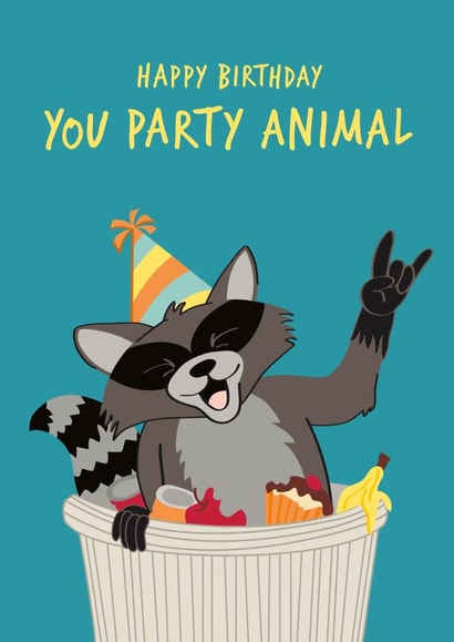 Party Animal funny Birthday Card for friend created by The Imagination Spot
