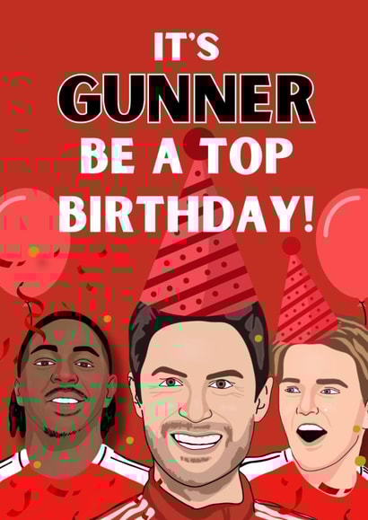 Punny Birthday Card - Gunners - Arsenal created by Original Fox Cards