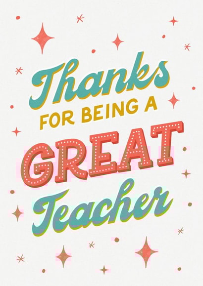 Thank You Teacher Card - Great Teacher created by Silky Rose Design