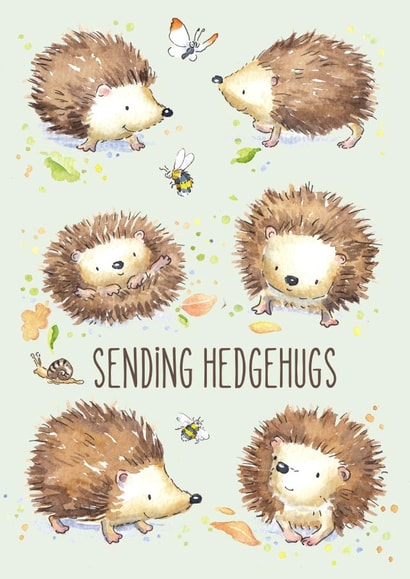 Cute Thinking of You card - Sending Hedgehugs created by Kate Garrett