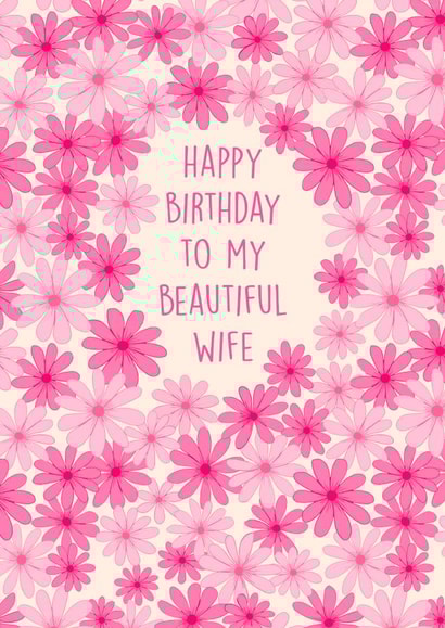 Pretty Birthday Card - Beautiful Wife - Floral created by Poppy & Mabel