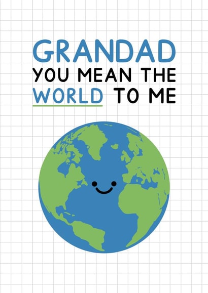 Cute Father's Day Card - Grandad - Mean the World to Me created by Jeff and the Squirrel