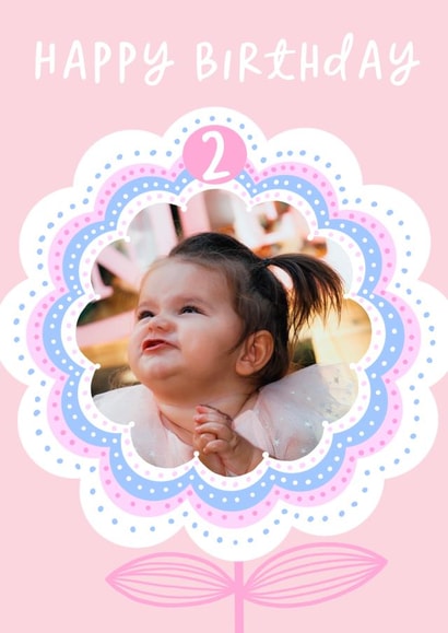 Cute Birthday Card - 2nd - Flower created by patternmuse