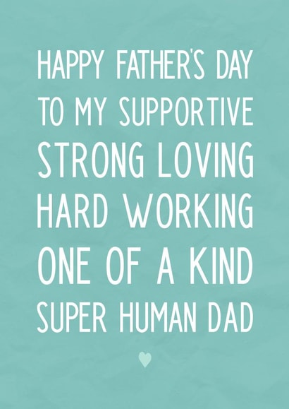 Fathers Day Card for Your Super Human Dad - Best Dad Card - Top Dad Card created by @HurrayHaus