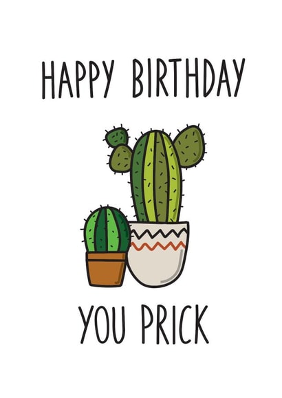 Happy Birthday You Prick created by Peggs Row Prints