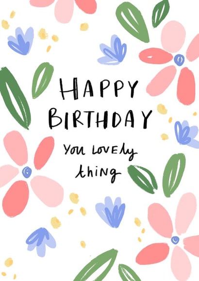 Cute happy birthday card created by Leah Alefounder Illustrations