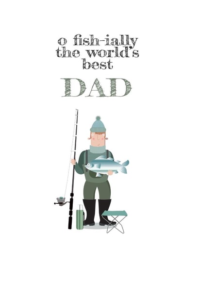 Cute Fishing Birthday card for Dad created by Pink Pig